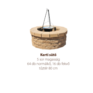KK Kavics Beton Lisszabon kerti sütő homok 80db-os (5 sor)